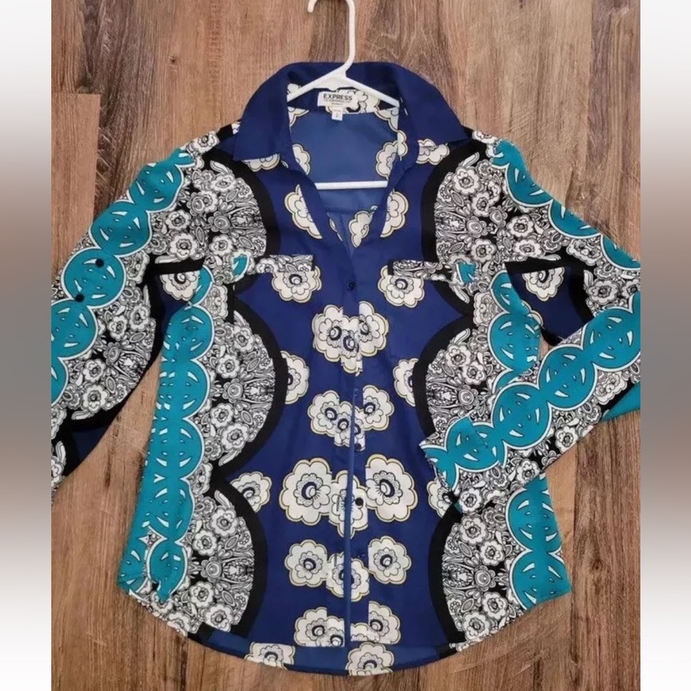 Express Portofino Dress Shirt Blouse Small